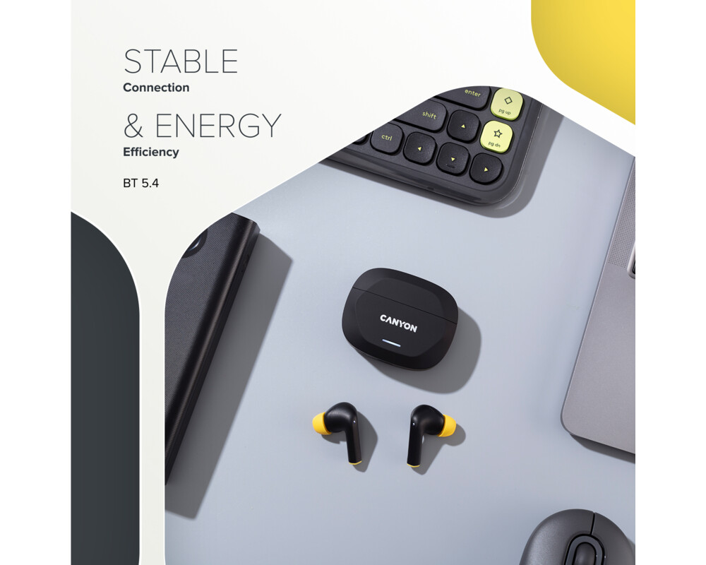 Слушалки Безжични слушалки Canyon HEXAGON 7, черен/жълт 9