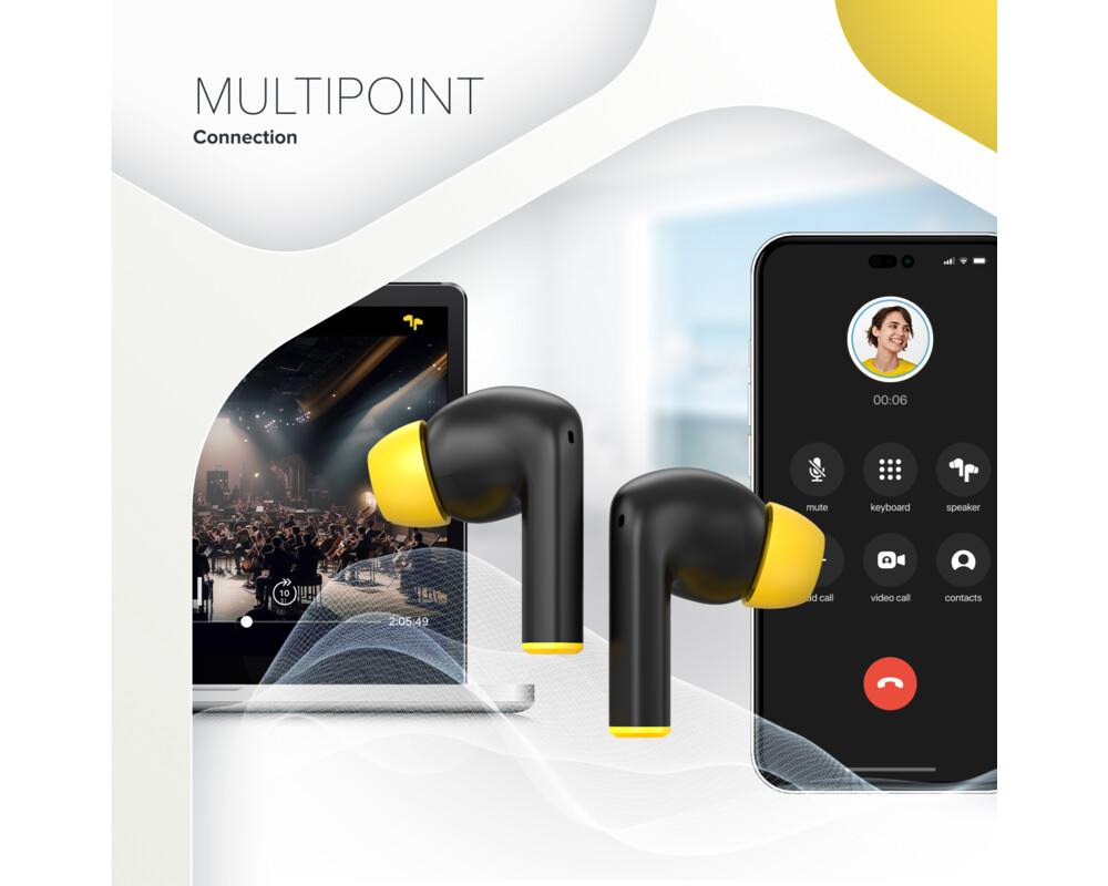 Слушалки Безжични слушалки Canyon HEXAGON 7, черен/жълт 8