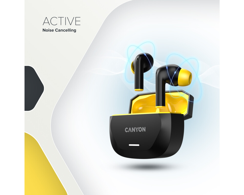 Слушалки Безжични слушалки Canyon HEXAGON 7, черен/жълт 6