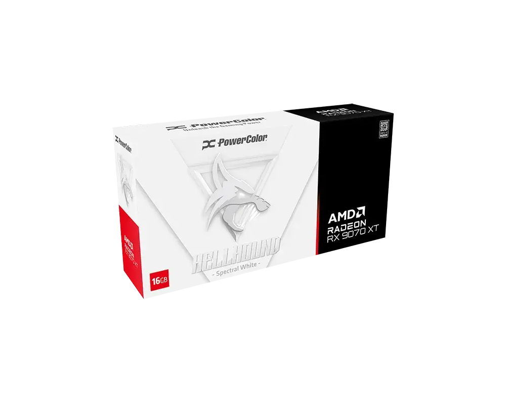 Видеокарта PowerColor Radeon RX 9070 XT Hellhound White 16GB GDDR6 6