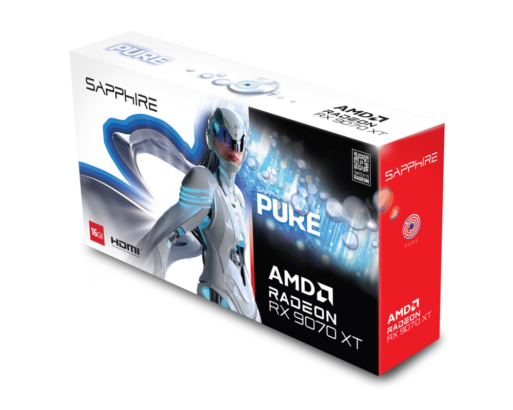 Видеокарта SAPPHIRE PURE AMD Radeon™ RX 9070 XT 3