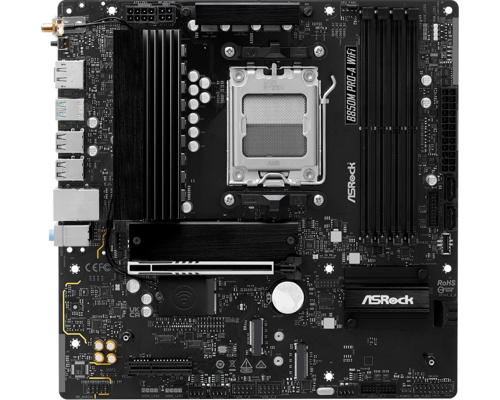 Дънна платка ASROCK B850M Pro-A WiFi AM5 DDR5 mATX MB 2