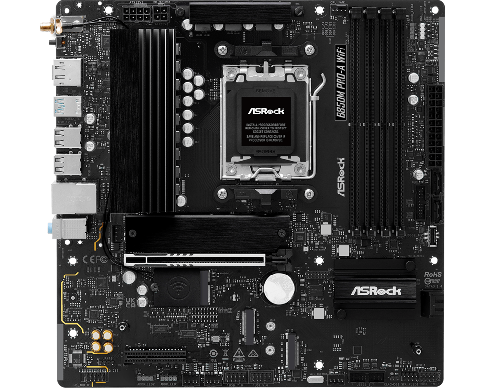 Дънна платка ASROCK B850M Pro-A WiFi AM5 DDR5 mATX MB 4