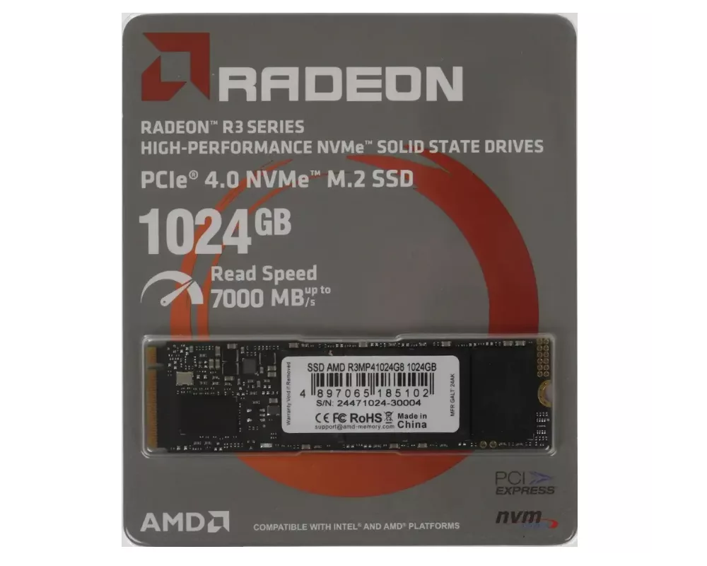 SSD AMD 1TB SSD M.2 2280 PCIe 4.0 NVMe 3