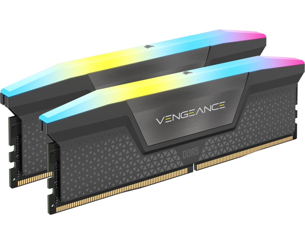Памет CORSAIR VENGEANCE RGB DDR5 48GB (2 x 24GB) DDR5 6000 CL30-36-36-76 1.40V Intel XMP & AMD EXPO - GREY 2 Памет CORSAIR VENGEANCE RGB DDR5 48GB (2 x 24GB) DDR5 6000 CL30-36-36-76 1.40V Intel XMP & AMD EXPO - GREY 2