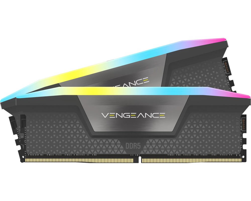 Памет CORSAIR VENGEANCE RGB DDR5 48GB (2 x 24GB) DDR5 6000 CL30-36-36-76 1.40V Intel XMP & AMD EXPO - GREY Памет CORSAIR VENGEANCE RGB DDR5 48GB (2 x 24GB) DDR5 6000 CL30-36-36-76 1.40V Intel XMP & AMD EXPO - GREY