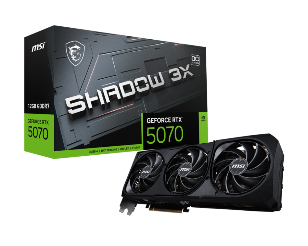Видеокарта MSI Nvidia GeForce RTX 5070 12G SHADOW 3X OC Видеокарта MSI Nvidia GeForce RTX 5070 12G SHADOW 3X OC