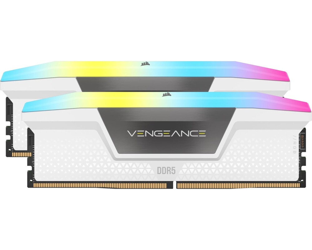 Памет CORSAIR VENGEANCE RGB DDR5 32GB (2 x 16GB) DDR5 6000 CL36-44-44-96 1.40V Intel XMP & AMD EXPO - White Памет CORSAIR VENGEANCE RGB DDR5 32GB (2 x 16GB) DDR5 6000 CL36-44-44-96 1.40V Intel XMP & AMD EXPO - White