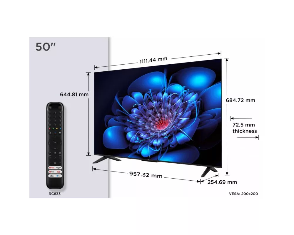 Телевизор TCL 50inch UHD 4K Android TV DVB Audio 2x10W HDR10 50P69K 5