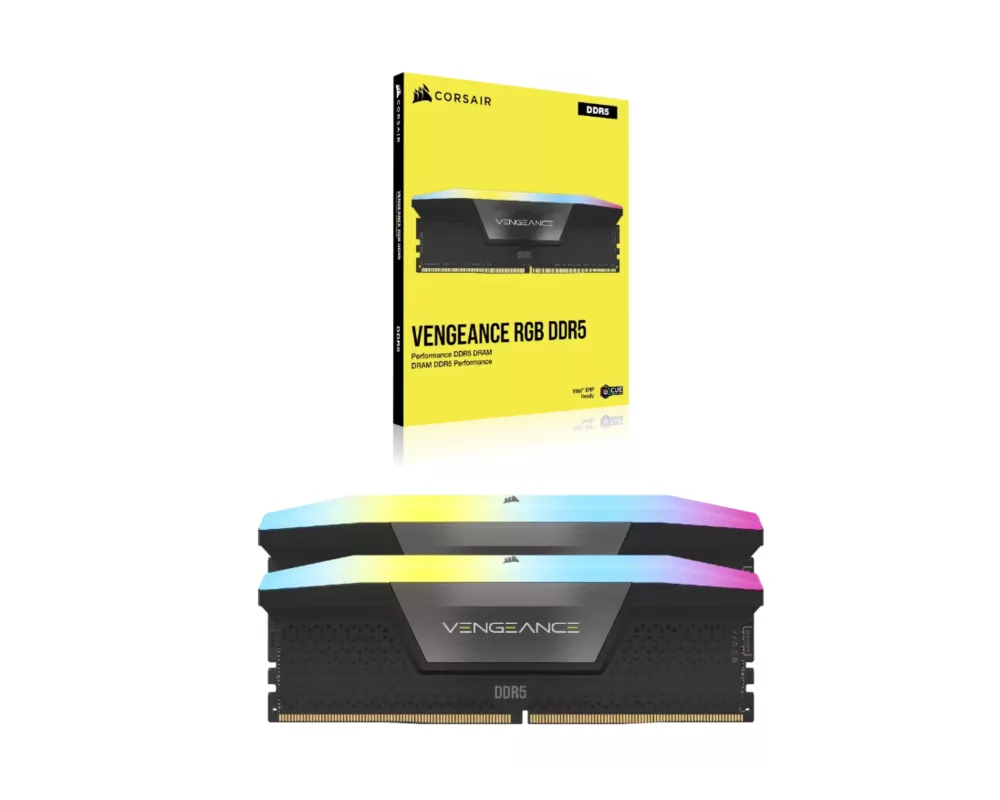 Памет CORSAIR VENGEANCE RGB DDR5 64GB (2 x 32GB) DDR5 6400 CL42-52-52-104 1.35V Intel XMP - BLACK 4