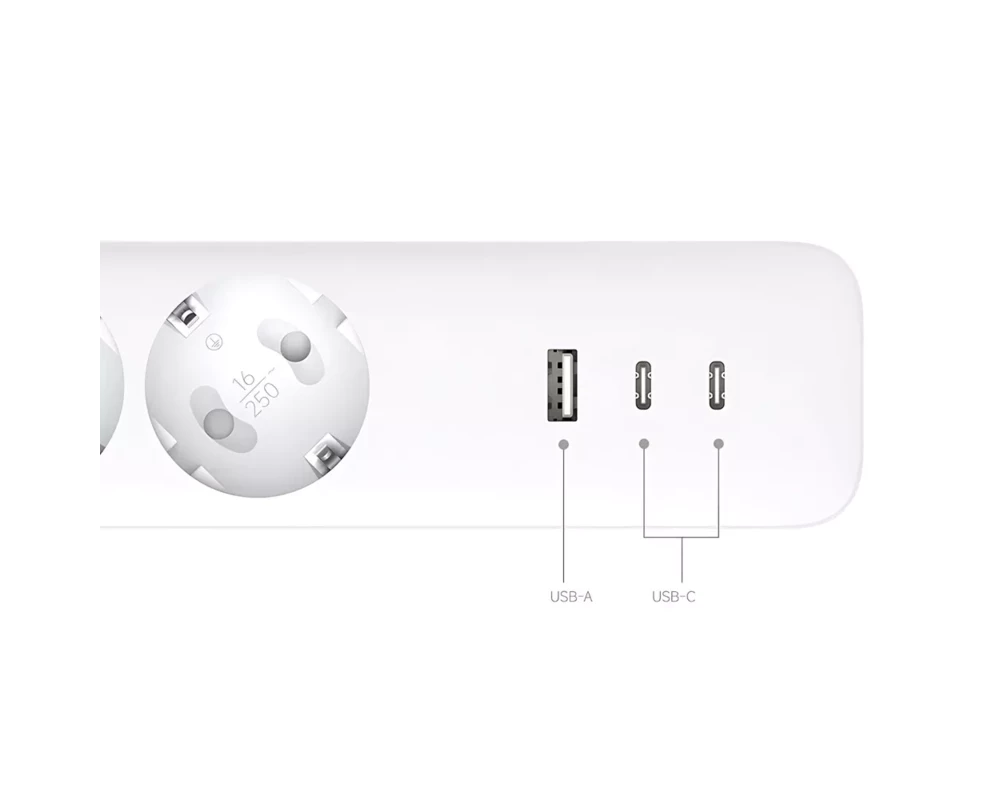 Разклонител Xiaomi 20W Power Strip (2C1A)EU 4