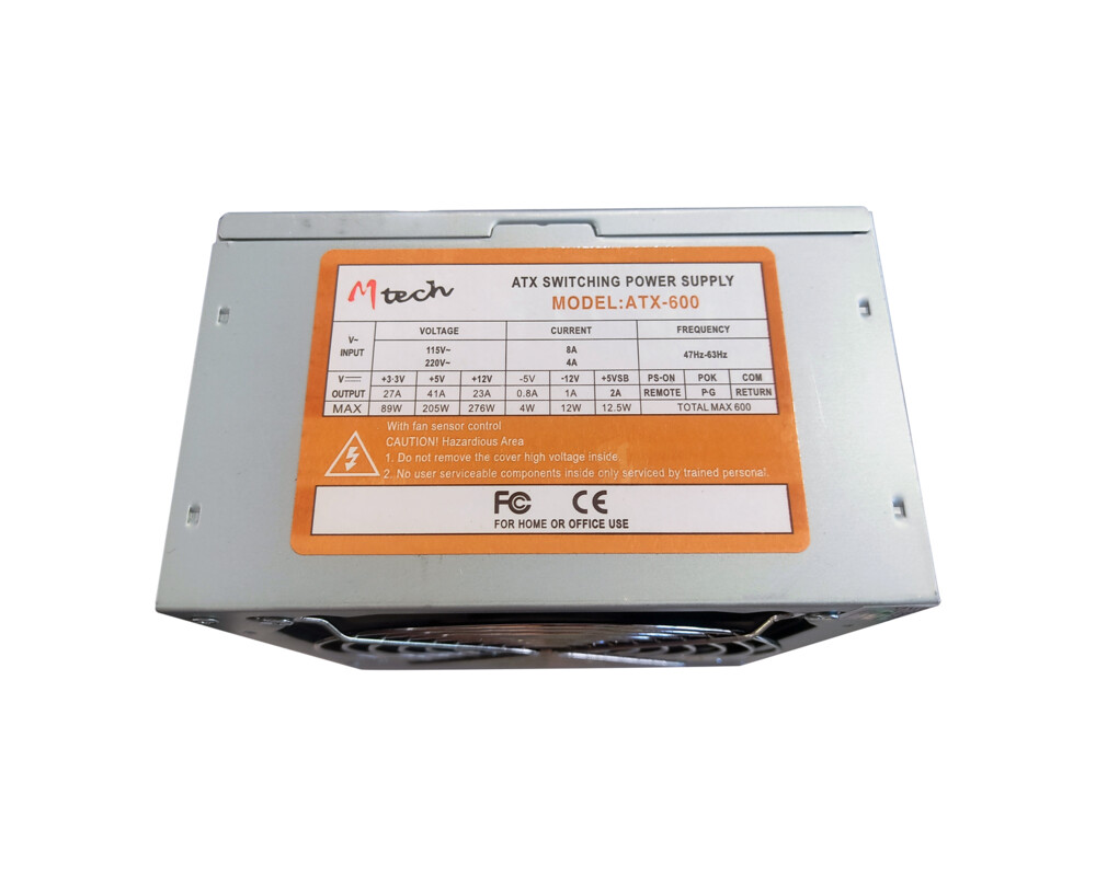 Захранване Mtech ATX 600W 120mm 2