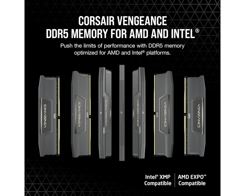 Памет CORSAIR VENGEANCE DDR5 16GB (1 x 16GB) DDR5  2 Памет CORSAIR VENGEANCE DDR5 16GB (1 x 16GB) DDR5  2