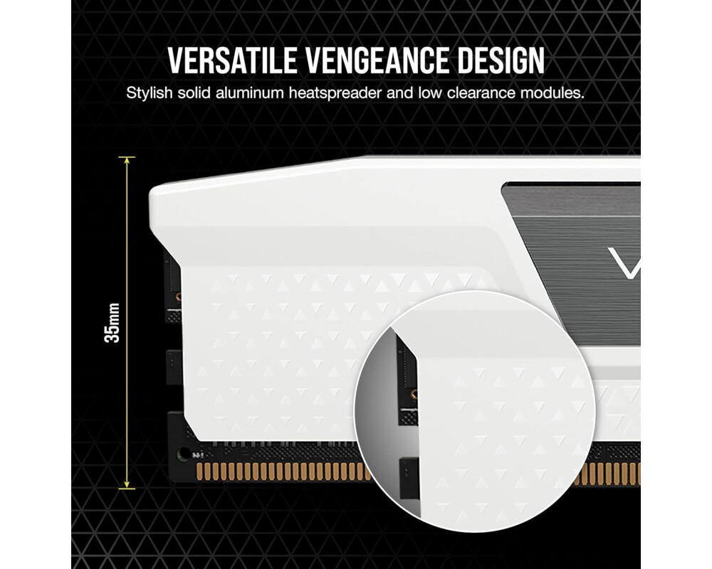 Памет CORSAIR VENGEANCE DDR5 32GB (2 x 16GB) DDR5 6400 CL36-48-48-104 1.35V EXPO & XMP - White 2 Памет CORSAIR VENGEANCE DDR5 32GB (2 x 16GB) DDR5 6400 CL36-48-48-104 1.35V EXPO & XMP - White 2
