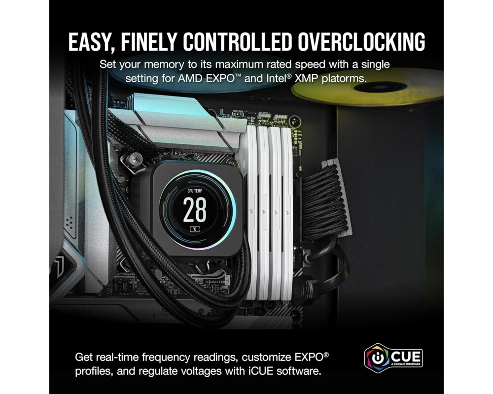 Памет CORSAIR VENGEANCE DDR5 32GB (2 x 16GB) DDR5 6400 CL36-48-48-104 1.35V EXPO & XMP - White 4 Памет CORSAIR VENGEANCE DDR5 32GB (2 x 16GB) DDR5 6400 CL36-48-48-104 1.35V EXPO & XMP - White 4