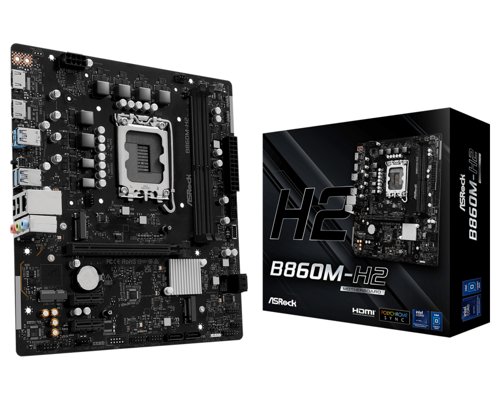 Дънна платка ASROCK B860M-H2 LGA1851 DDR5 mATX MB