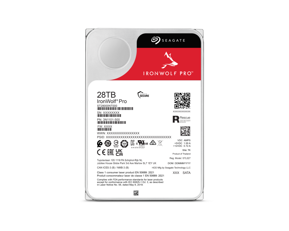 Твърд диск SEAGATE Ironwolf PRO Enterprise NAS HDD 28TB 7200rpm 6Gb 4