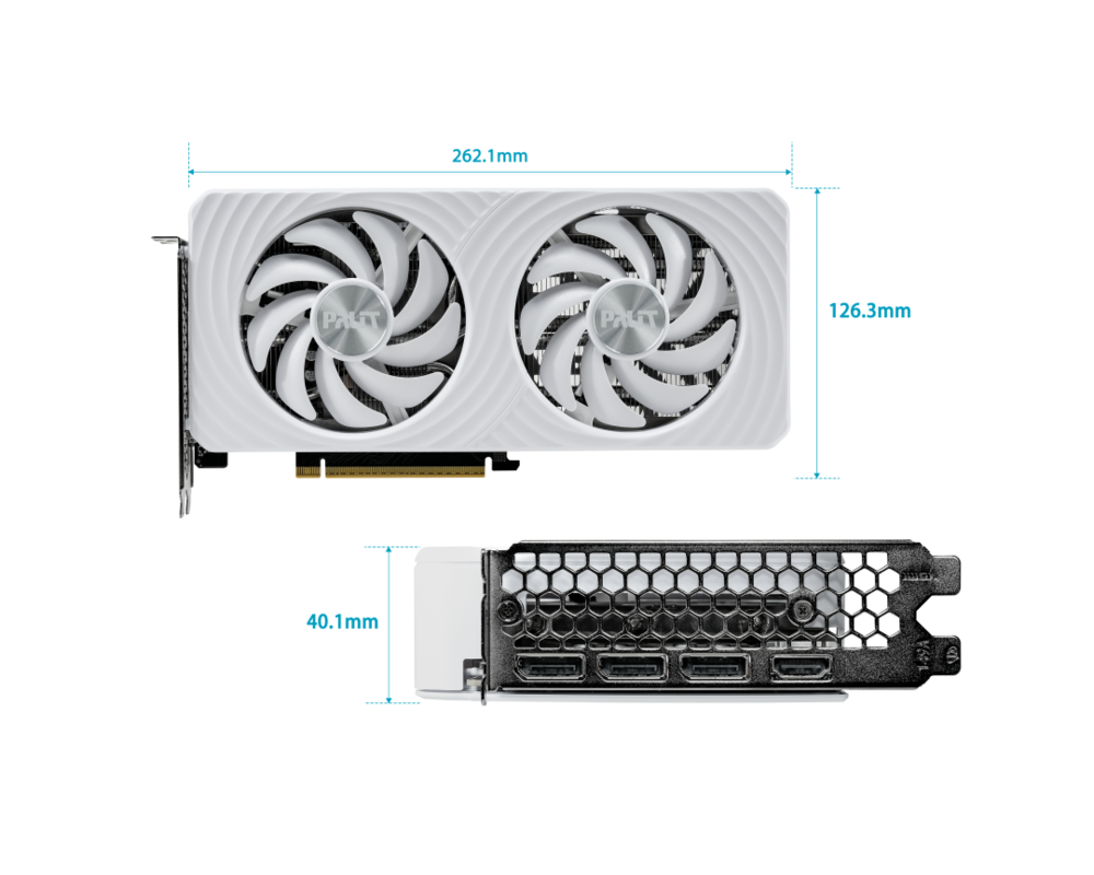 Видеокарта PALIT GeForce RTX 5060Ti White OC 8GB GDDR7 128 bit 2