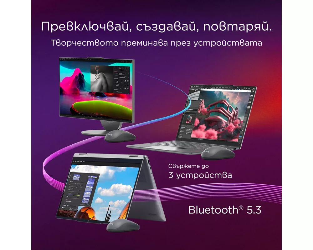 Мишка Lenovo Yoga Bluetooth Silent Mouse Tidal Teal 7