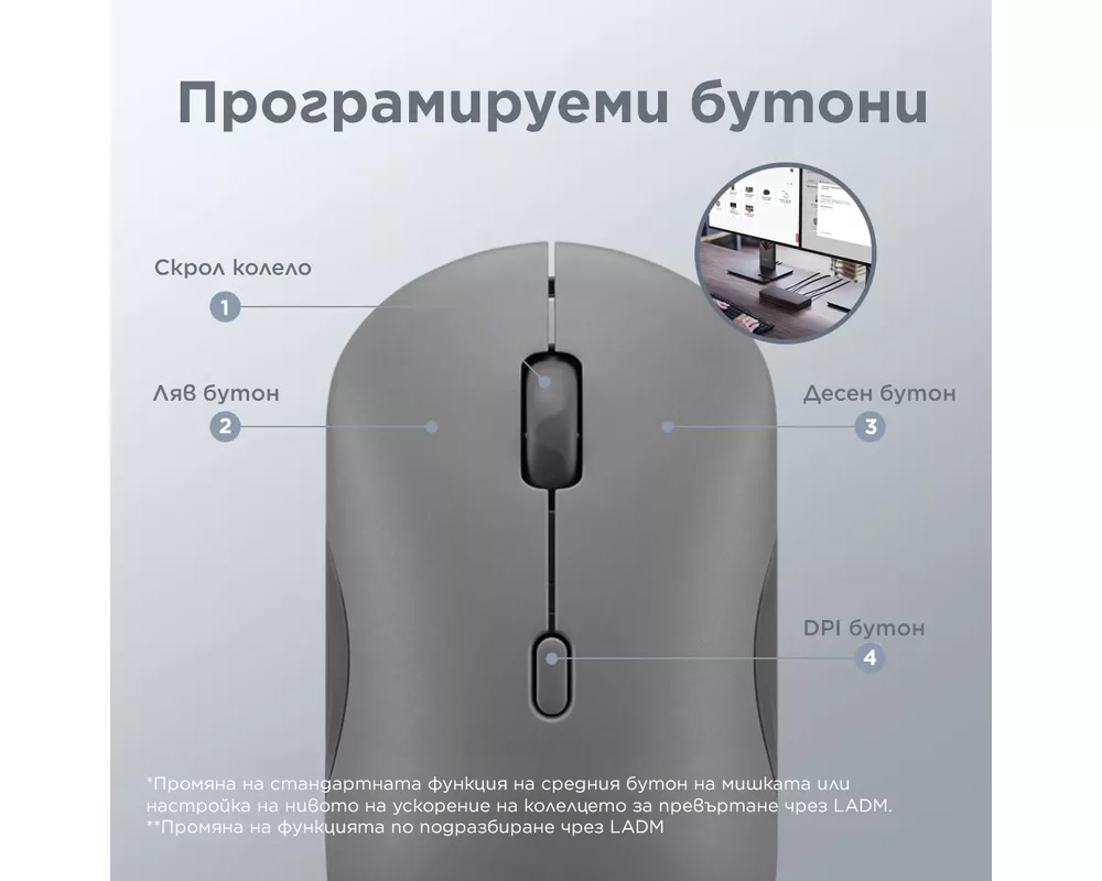 Мишка Lenovo 350 Bluetooth Silent Mouse Meta Grape 8