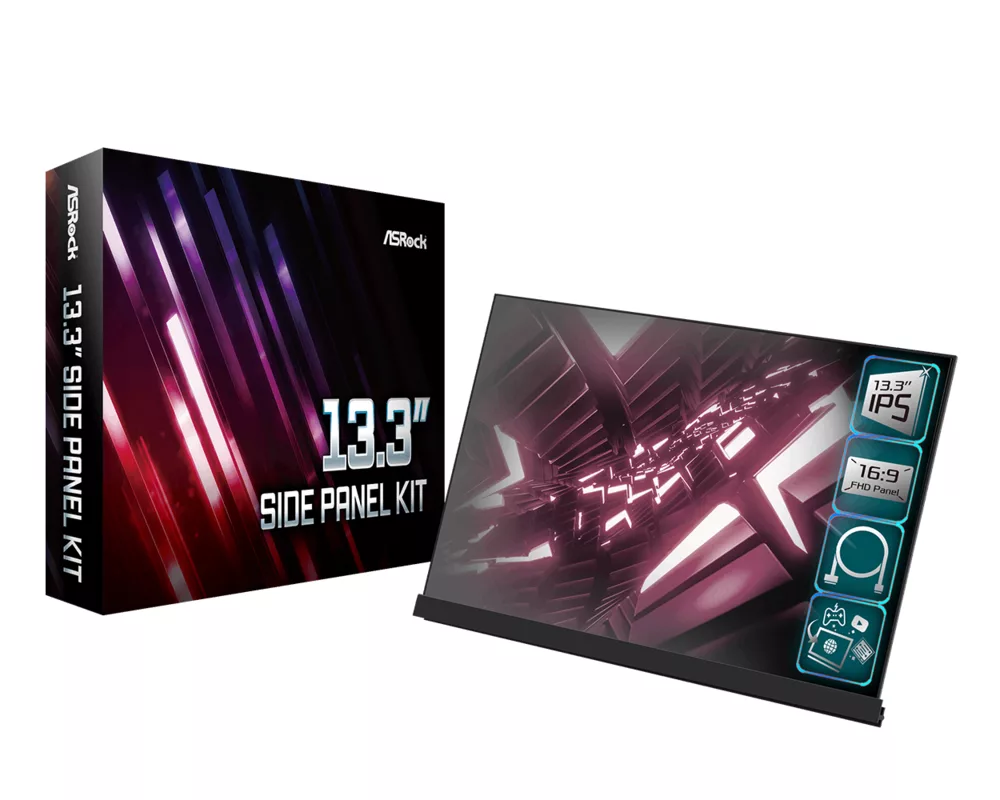 Монитор Допълнителен Екран ASRock 13.3" за компютърна кутия 2
