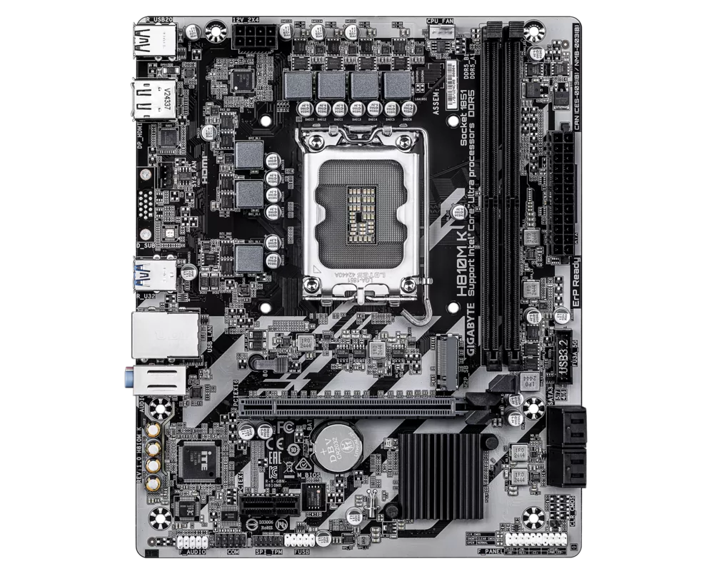 Дънна платка GIGABYTE H810M K, LGA 1851 2