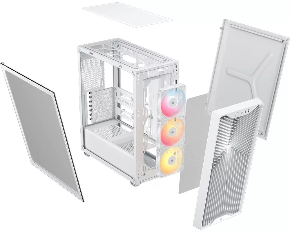 Кутия Corsair 3200D RS ARGB Mid-Tower Performance Case, White 3