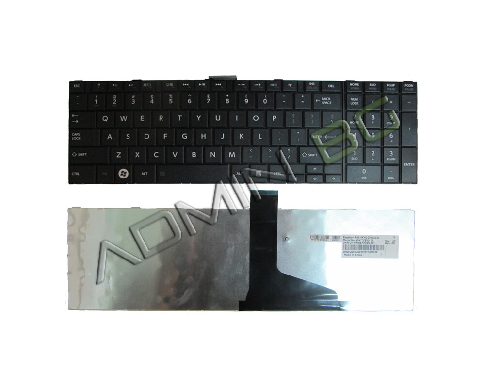 Клавиатура за лаптоп Клавиатура за лаптоп Toshiba Satellite C850 C855 C850D L850 L850D Черна
