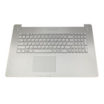 <span>Клавиатура за лаптоп</span> Клавиатура за лаптоп Asus N750 N750JV Silver Frame Silver With Palmrest Backlit / Сребриста със Сребриста Рамка  - 