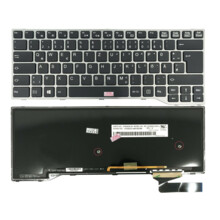  Клавиатура за лаптоп Fujitsu Lifebook E544 E733 E744 E746 E734 E743 E736 U745 E547 Черна със Сива Рамка с Подсветка / Gray Frame Black With Backlit - Оригинал / Original 795836 60114024_BL на топ цена - PIC.bg
