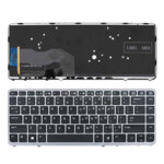 <span>Клавиатура за лаптоп</span> Клавиатура за лаптоп HP EliteBook 840 G1 850 G1 Gray Frame Black Backlit / Черна със Сива Рамка с Подсветка  - 