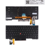 <span>Клавиатура за лаптоп</span> Клавиатура за лаптоп Lenovo ThinkPad T490S L490 E490 Черна с Черна Рамка с Подсветка US/UK  - 