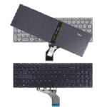 <span>Клавиатура за лаптоп</span> Клавиатура за лаптоп HP Pavilion 15-DA 250 255 G7 Черна Без Рамка (Малък Ентър) с Лилава Подсветка  - 