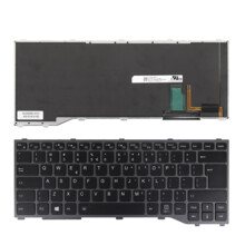  Клавиатура за лаптоп Fujitsu LifeBook T937 T938 T939 Черна със Сива Рамка с Подсветка 817565 60114039_BL на топ цена - PIC.bg