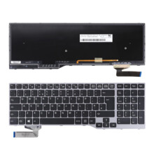  Клавиатура за Fujitsu LifeBook E753 E754 E557 E756 Celsius H730 H760 H770 Gray Frame Black With Backlit US/UK - Оригинална 840864 60114025_BL на топ цена - PIC.bg