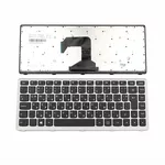 <span>Клавиатура за лаптоп</span> Клавиатура за лаптоп Lenovo IdeaPad S400 Черна със Сребриста Рамка с Кирилица / Silver Frame Black  - 