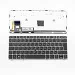 <span>Клавиатура за лаптоп</span> Клавиатура за лаптоп HP EliteBook 820 G1 Черна със Сребриста Рамка с Подсветка и Кирилица / Silver Frame Black With Backlit  - 