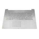 <span>Клавиатура за лаптоп</span> Клавиатура за лаптоп Asus N750 N750JV Silver Frame Silver With Palmrest Backlit / Сребриста със Сребриста Рамка, с Палмрест и Подсветка Оригинален  - 