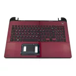 <span>Клавиатура за лаптоп</span> Горен корпус с Клавиатура за Toshiba Satellite L50-B - Червен с Палмрест Без Тъчпад  - 