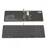 <span>Клавиатура за лаптоп</span> Клавиатура за лаптоп HP EliteBook 755 G3 850 G3 850 G4 ZBook 15u G3 G4 Черна със Сива Рамка с Подсветка /  Black Frame Gray Backlit With Pointing Stick  - 