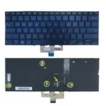 <span>Клавиатура за лаптоп</span> Клавиатура за лаптоп Asus ZenBook 14" UX433FA UX433FN Тъмно Синя Без Рамка с Малък Ентър, С Подсветка / Royal Blue Without Frame With Backlit US  - 