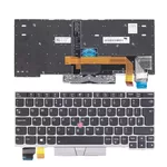 <span>Клавиатура за лаптоп</span> Клавиатура за лаптоп Lenovo ThinkPad X280 X395 X390 L13 Черна със Сребриста Рамка с Подсветка  - 