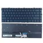 <span>Клавиатура за лаптоп</span> Клавиатура за лаптоп HP Spectre X360 13-AW Синя Без Рамка (Малък Ентър) с Подсветка US  - 