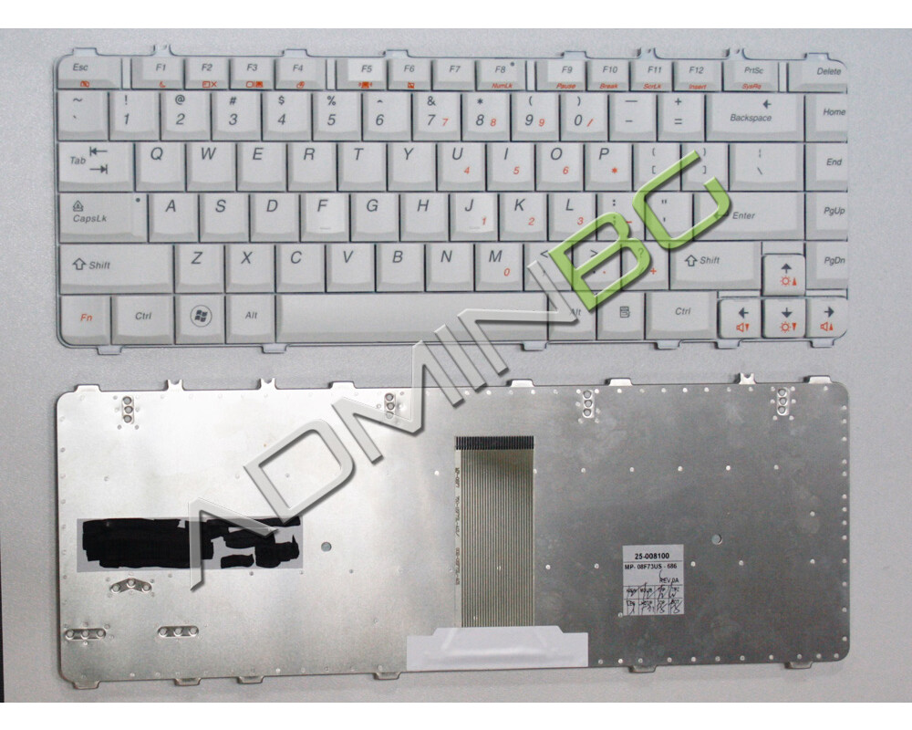 Клавиатура за лаптоп Клавиатура за лаптоп Lenovo IdeaPad Y550A Y550 Y550P White Клавиатура за лаптоп Клавиатура за лаптоп Lenovo IdeaPad Y550A Y550 Y550P White