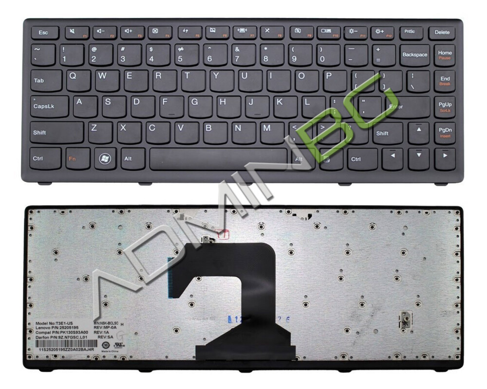 Клавиатура за лаптоп Клавиатура за лаптоп Lenovo IdeaPad S400 Black Frame Black Клавиатура за лаптоп Клавиатура за лаптоп Lenovo IdeaPad S400 Black Frame Black