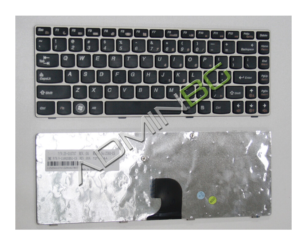 Клавиатура за лаптоп Клавиатура за лаптоп Lenovo Z360 Silver Frame Black Клавиатура за лаптоп Клавиатура за лаптоп Lenovo Z360 Silver Frame Black