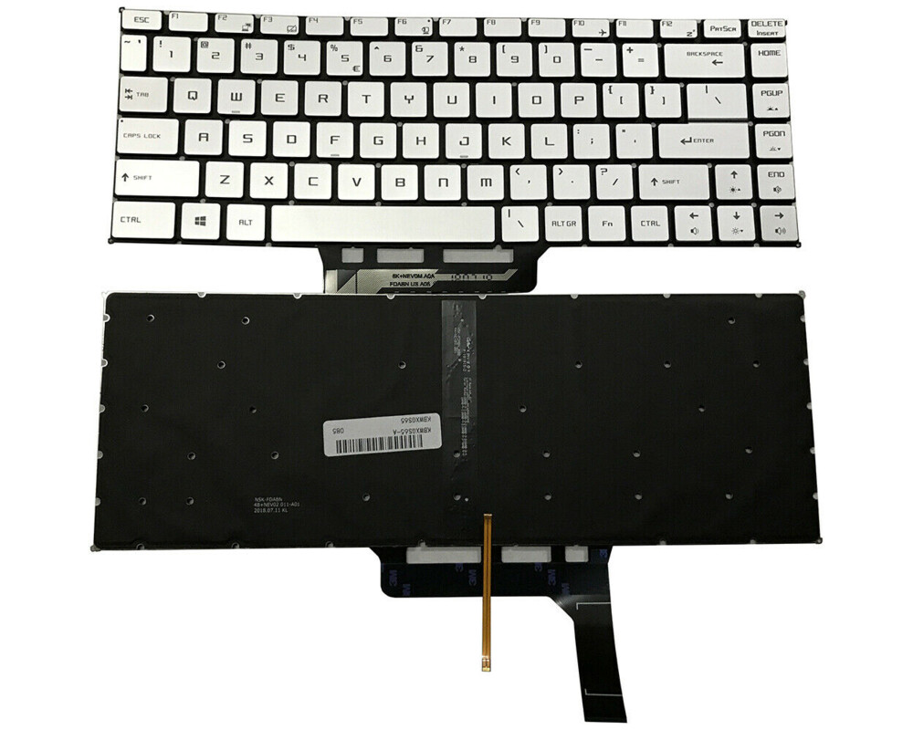 Клавиатура за лаптоп Клавиатура за лаптоп MSI GS65 GS65 Stealth GS65VR MS-16Q2 Сребриста Без Рамка (Малък Ентър) с Подсветка / Silver Without Frame US With Backlit Клавиатура за лаптоп Клавиатура за лаптоп MSI GS65 GS65 Stealth GS65VR MS-16Q2 Сребриста Без Рамка (Малък Ентър) с Подсветка / Silver Without Frame US With Backlit