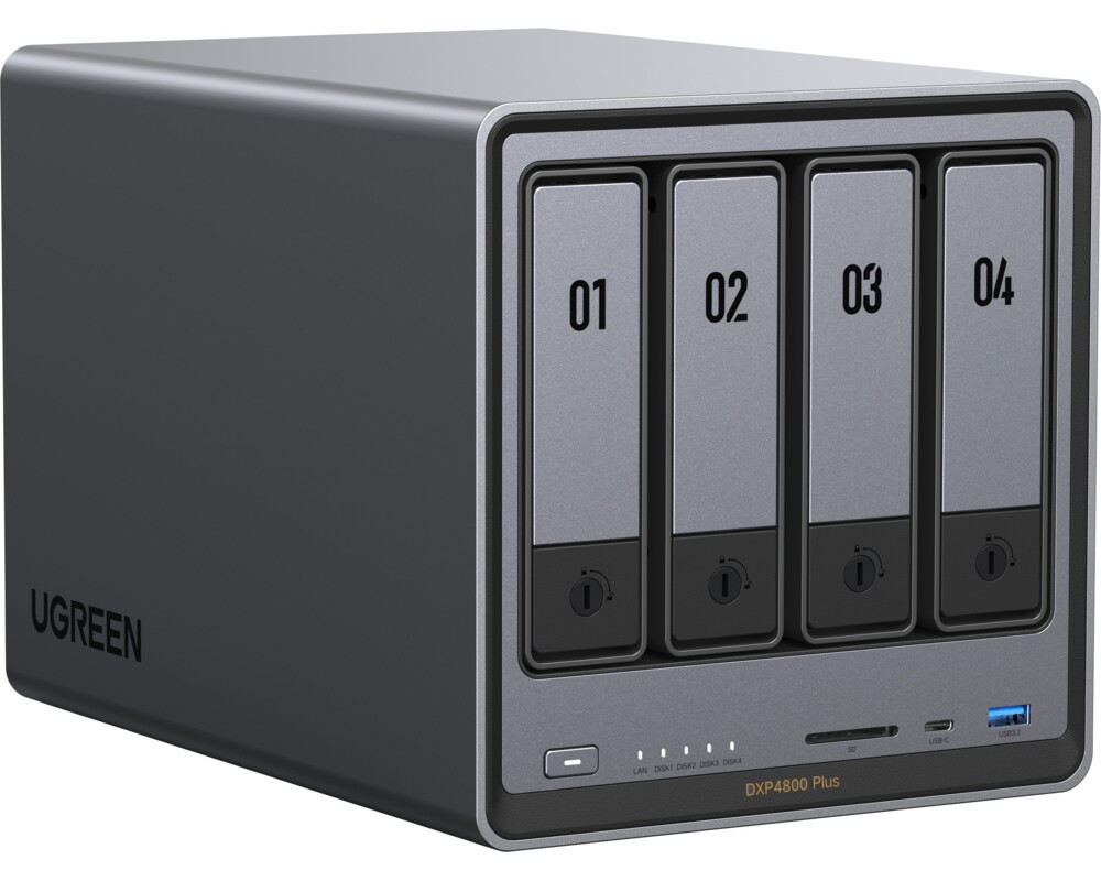 Storage(NAS) UGREEN 4-Bay Diskless intel 8505 8GB DDR5 RAM 128GB System Drive 5