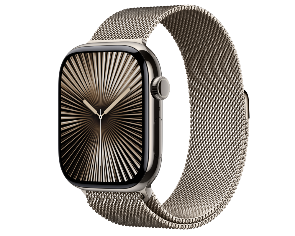Smart часовник APPLE Watch S10 Cellular 46mm Natural Titanium Case with Natural Milanese Loop ML 7