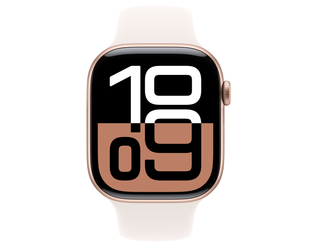 Smart часовник APPLE Watch S10 GPS 46mm Rose Gold Alu Case with Light Blush Sport Band SM 8